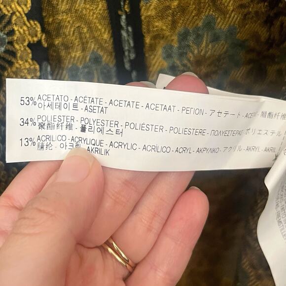 Zara Long Brocade Vest Small Open Front Floral Black Multi Boho Regencycore Glam - Picture 6 of 7